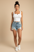 Solid Knit Stretch Top