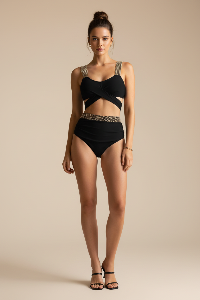 Solid Two‑Piece Swim Set