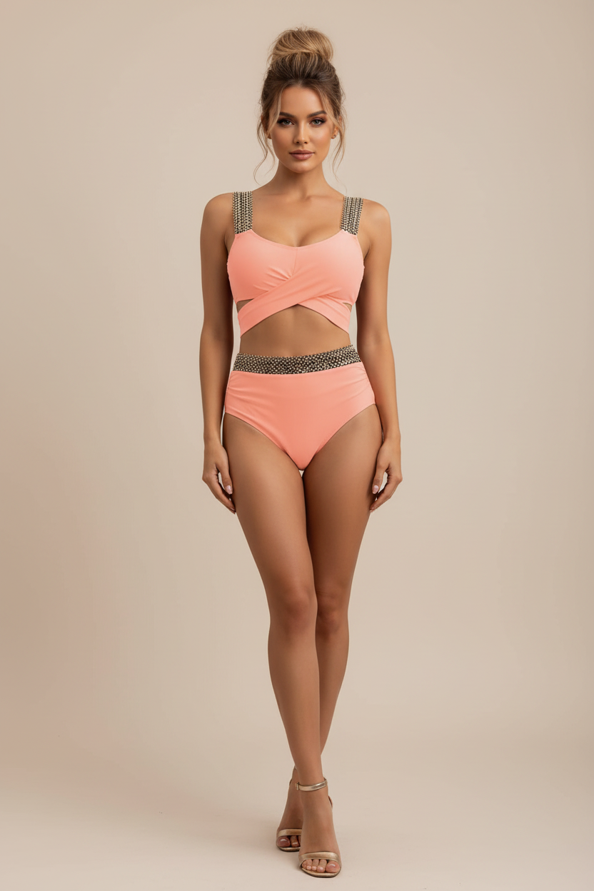 Solid Two‑Piece Swim Set