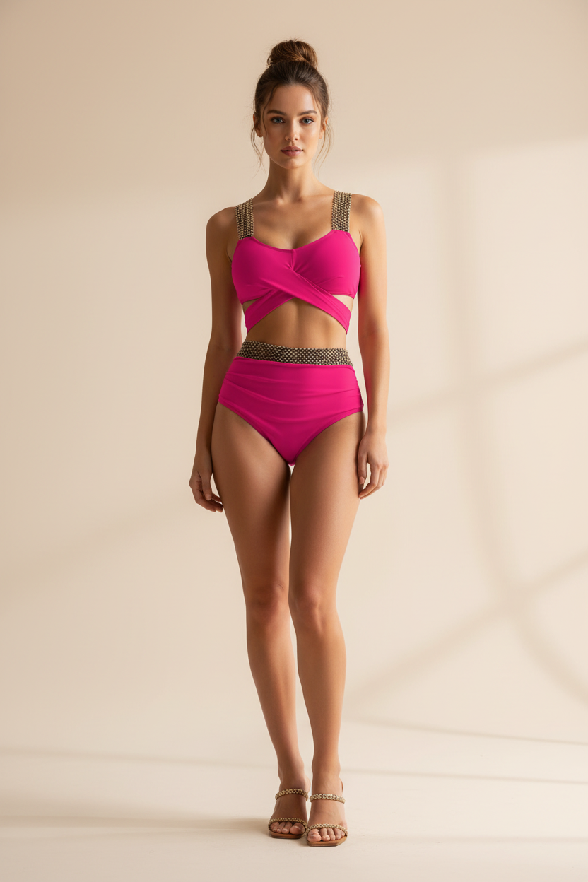 Solid Two‑Piece Swim Set