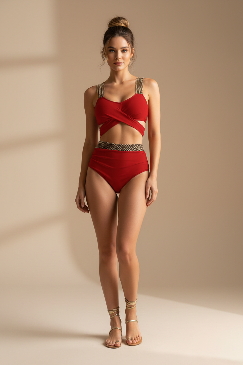 Solid Two‑Piece Swim Set