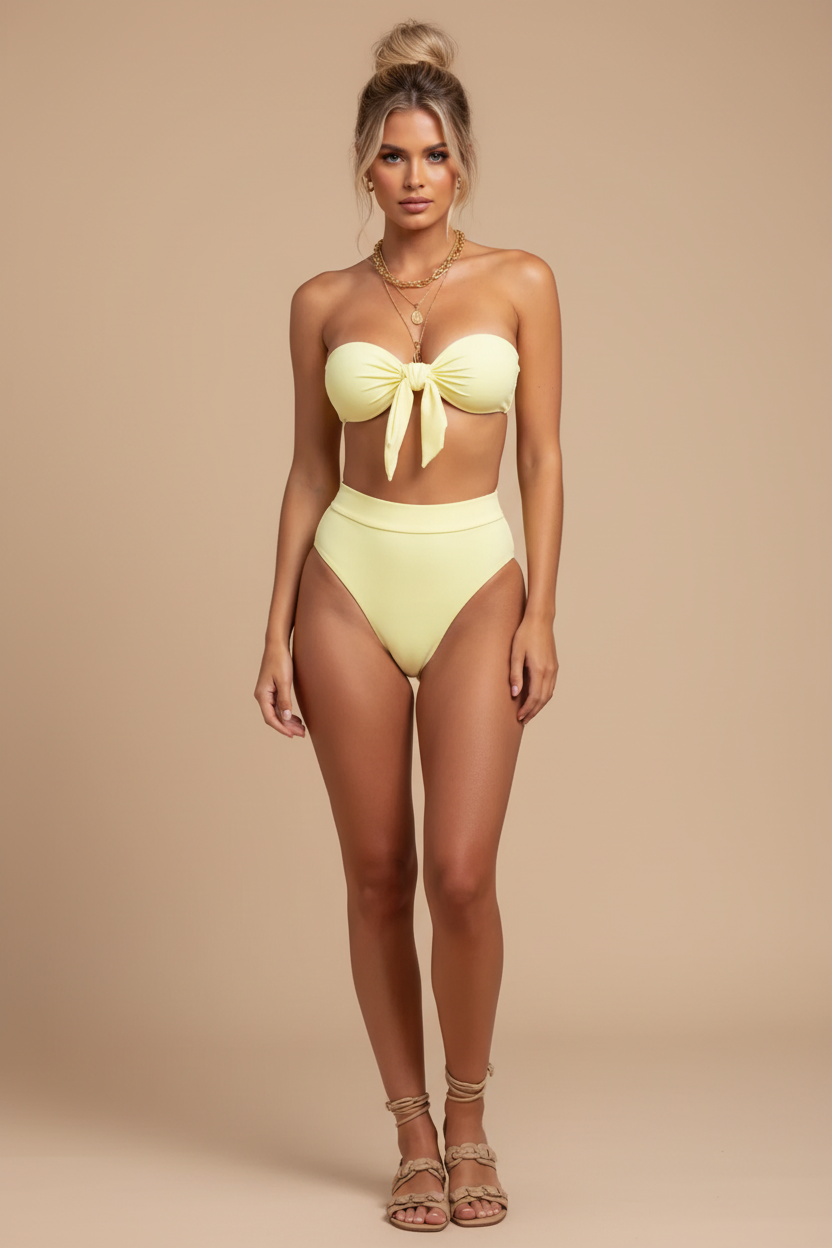 Sexy Solid Knit Bikini