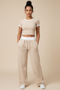 Cropped Top & Wide‑Leg Pants Leisure Outfit