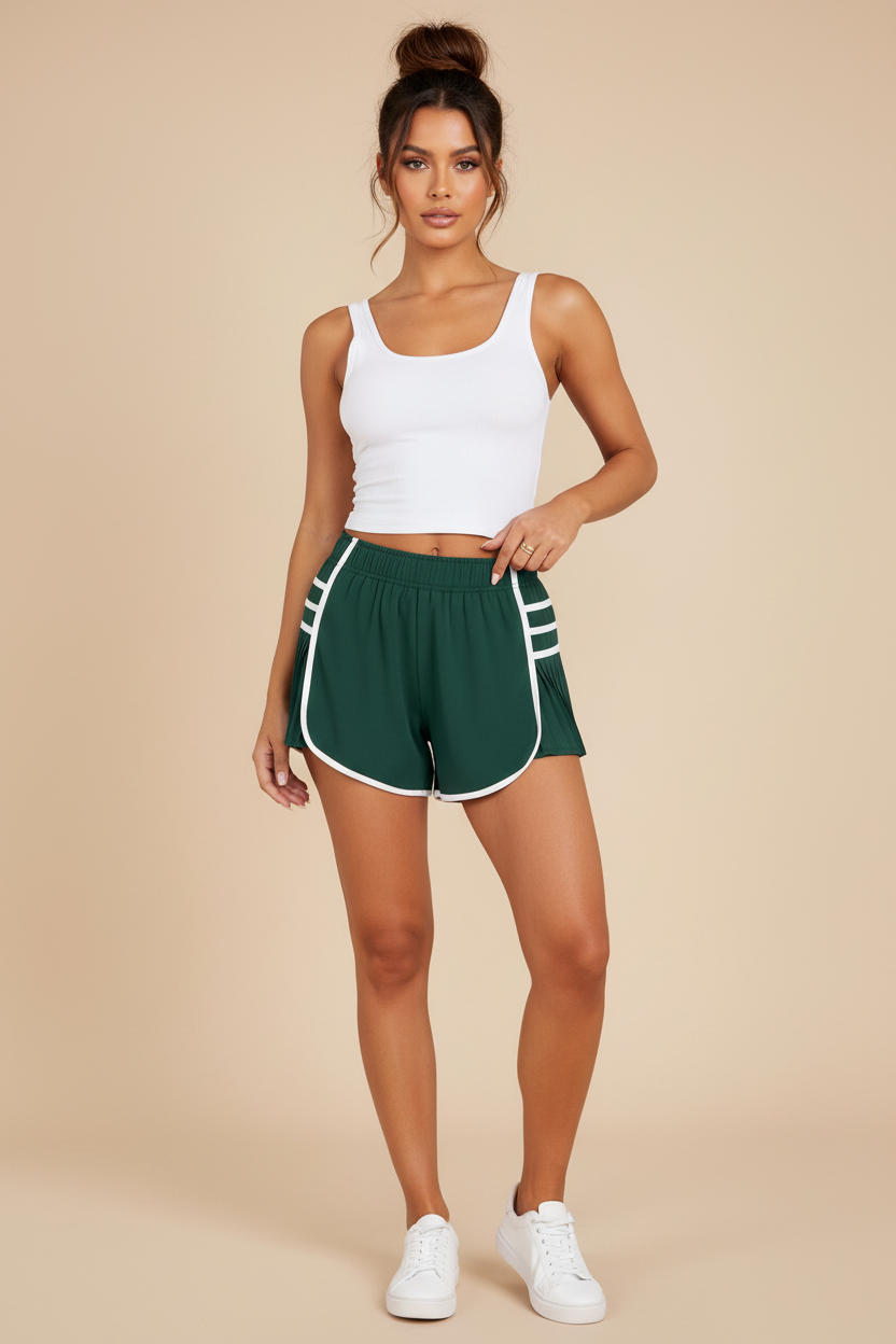 Quick‑Dry Pleated Sports Shorts