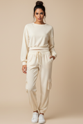 Soft Knit Long Sleeve Top & Jogger Pants Set with Pockets