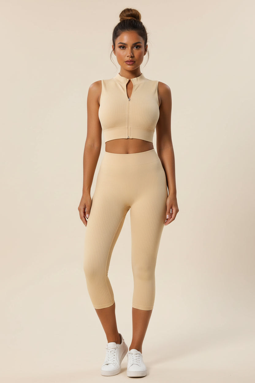 Zip‑Up Sleeveless Tank Top