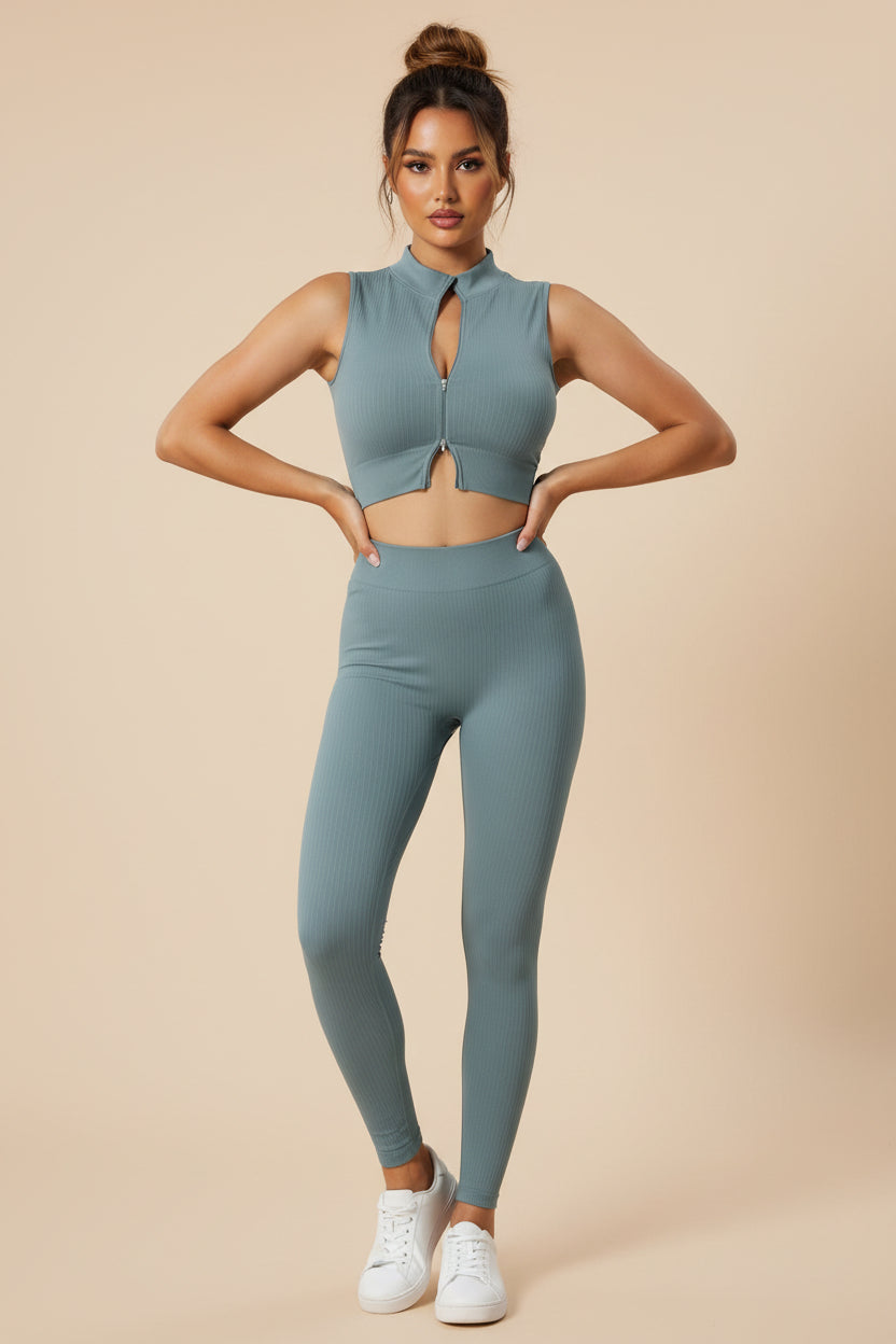 Zip‑Up Sleeveless Tank Top