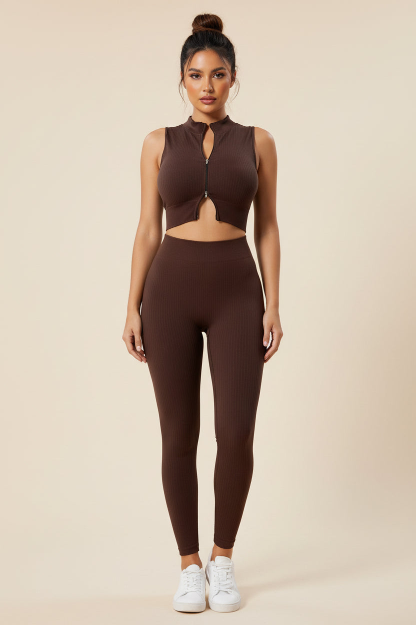 Zip‑Up Sleeveless Tank Top