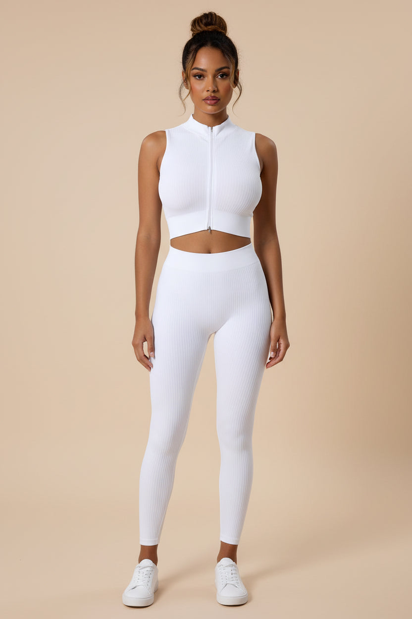 Zip‑Up Sleeveless Tank Top