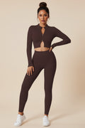 Ribbed Zip‑Up Crop Top
