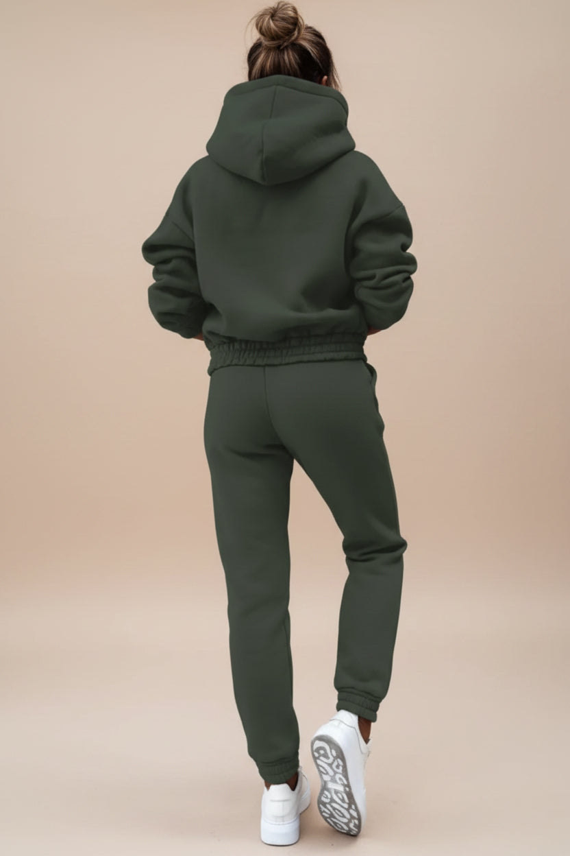 Cozy Hooded Lounge Set – 2 Piece Jogger Set, Soft Knit Hoodie & Slim Fit Sweatpants