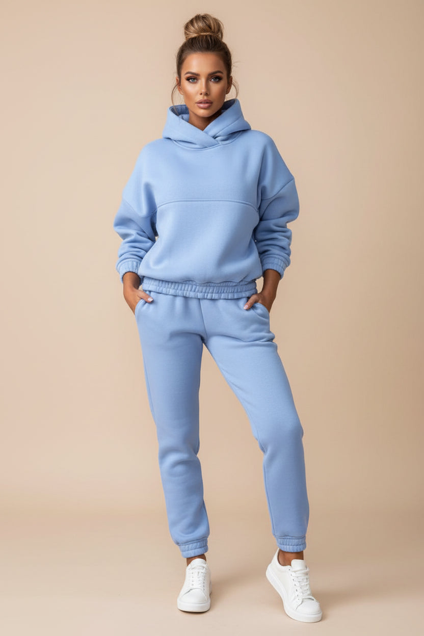 Cozy Hooded Lounge Set – 2 Piece Jogger Set, Soft Knit Hoodie & Slim Fit Sweatpants