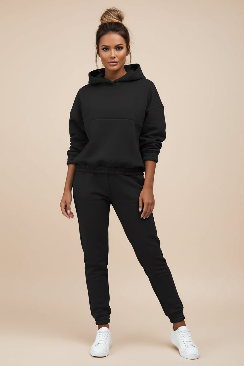 Cozy Hooded Lounge Set – 2 Piece Jogger Set, Soft Knit Hoodie & Slim Fit Sweatpants