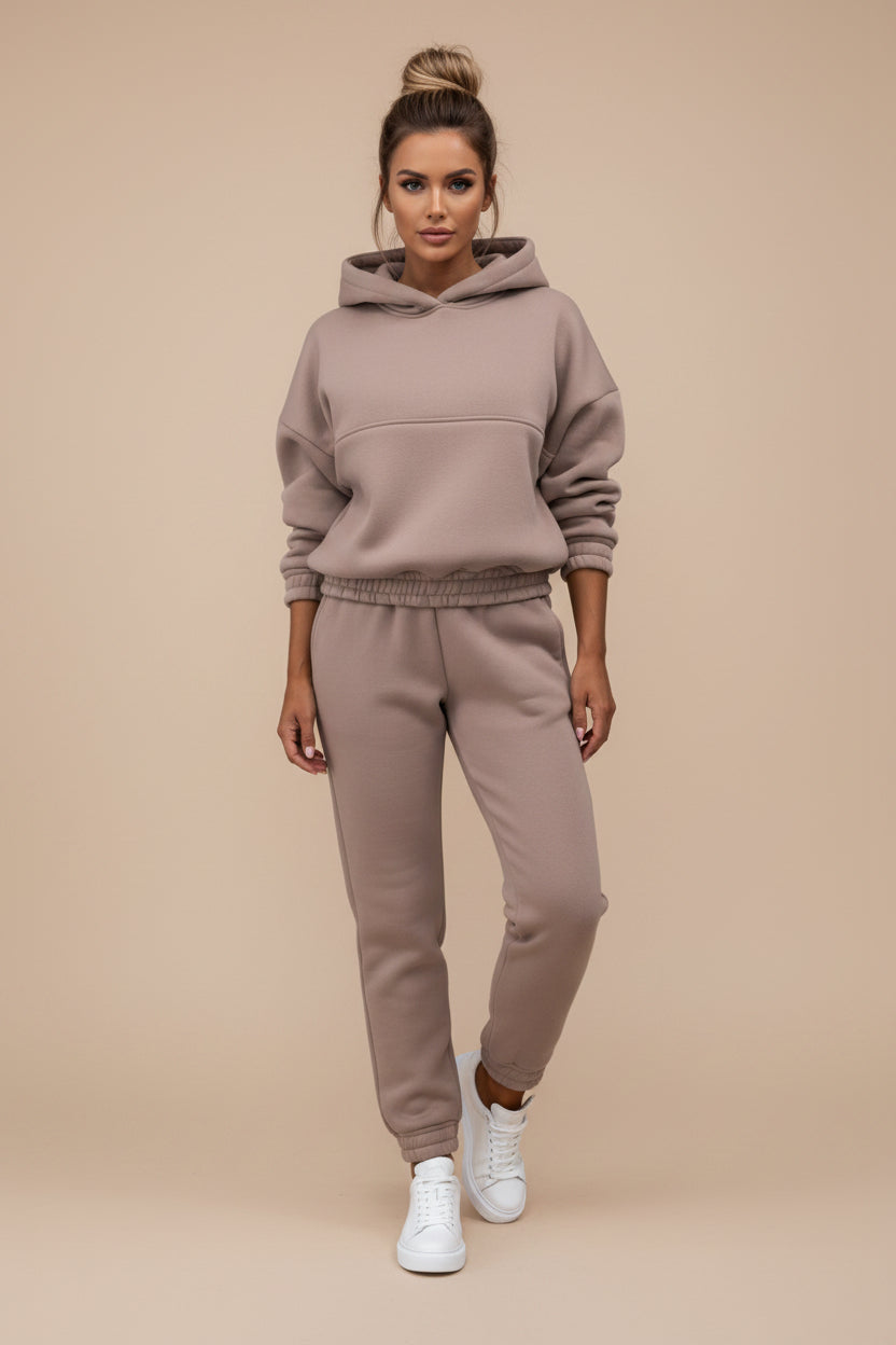 Cozy Hooded Lounge Set – 2 Piece Jogger Set, Soft Knit Hoodie & Slim Fit Sweatpants