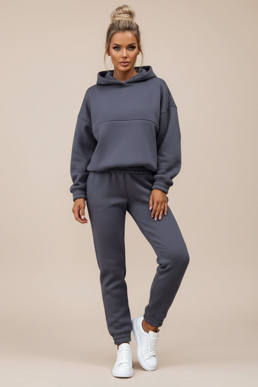 Cozy Hooded Lounge Set – 2 Piece Jogger Set, Soft Knit Hoodie & Slim Fit Sweatpants