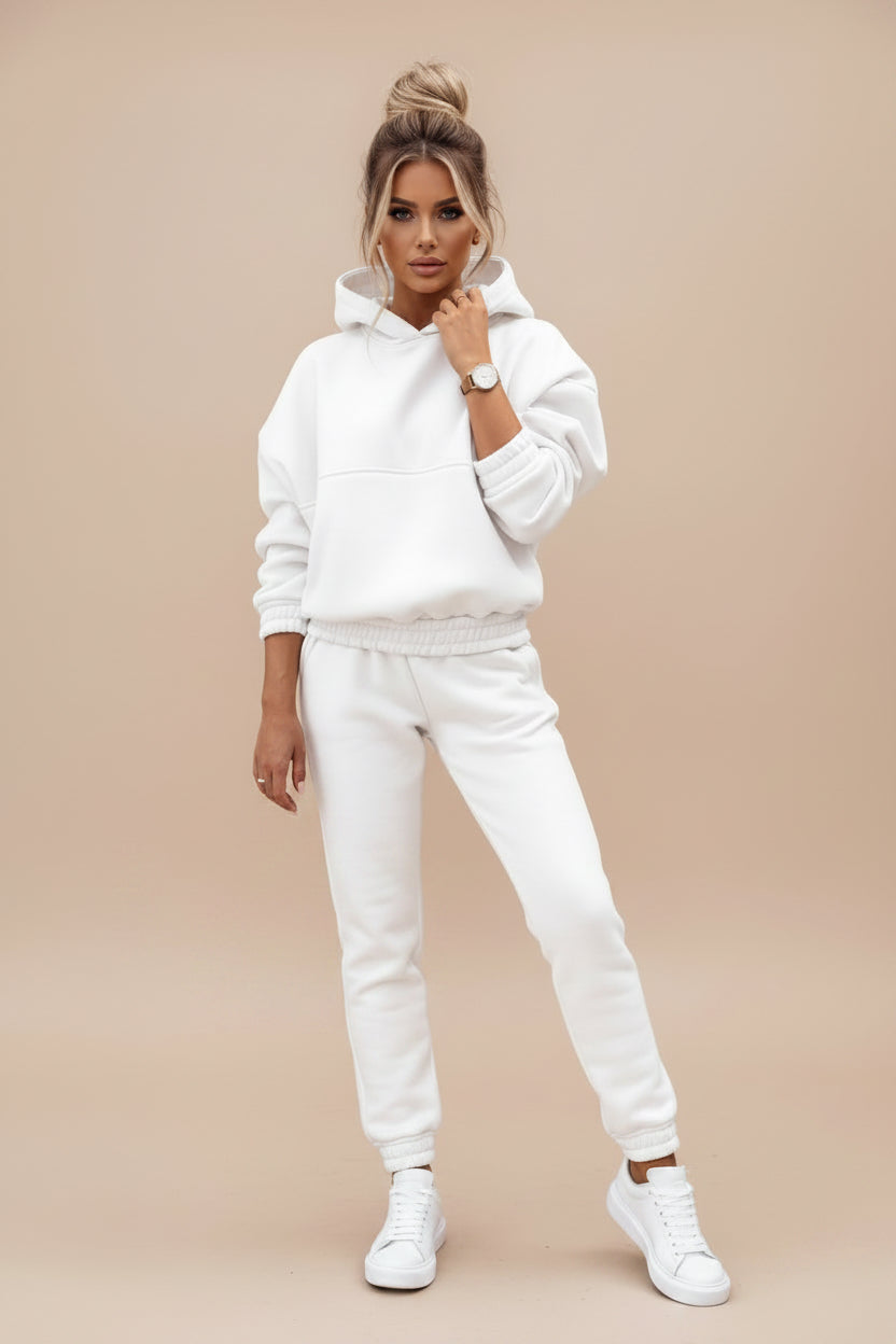 Cozy Hooded Lounge Set – 2 Piece Jogger Set, Soft Knit Hoodie & Slim Fit Sweatpants