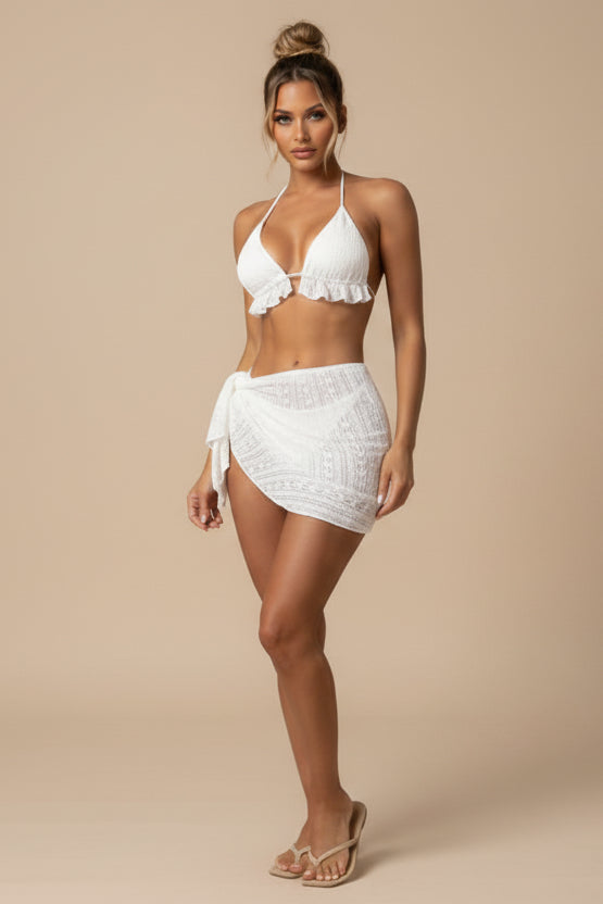 Sexy High‑Stretch Three‑Piece Swim Set