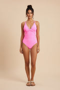 Sexy Solid Knit One‑Piece Swimsuit