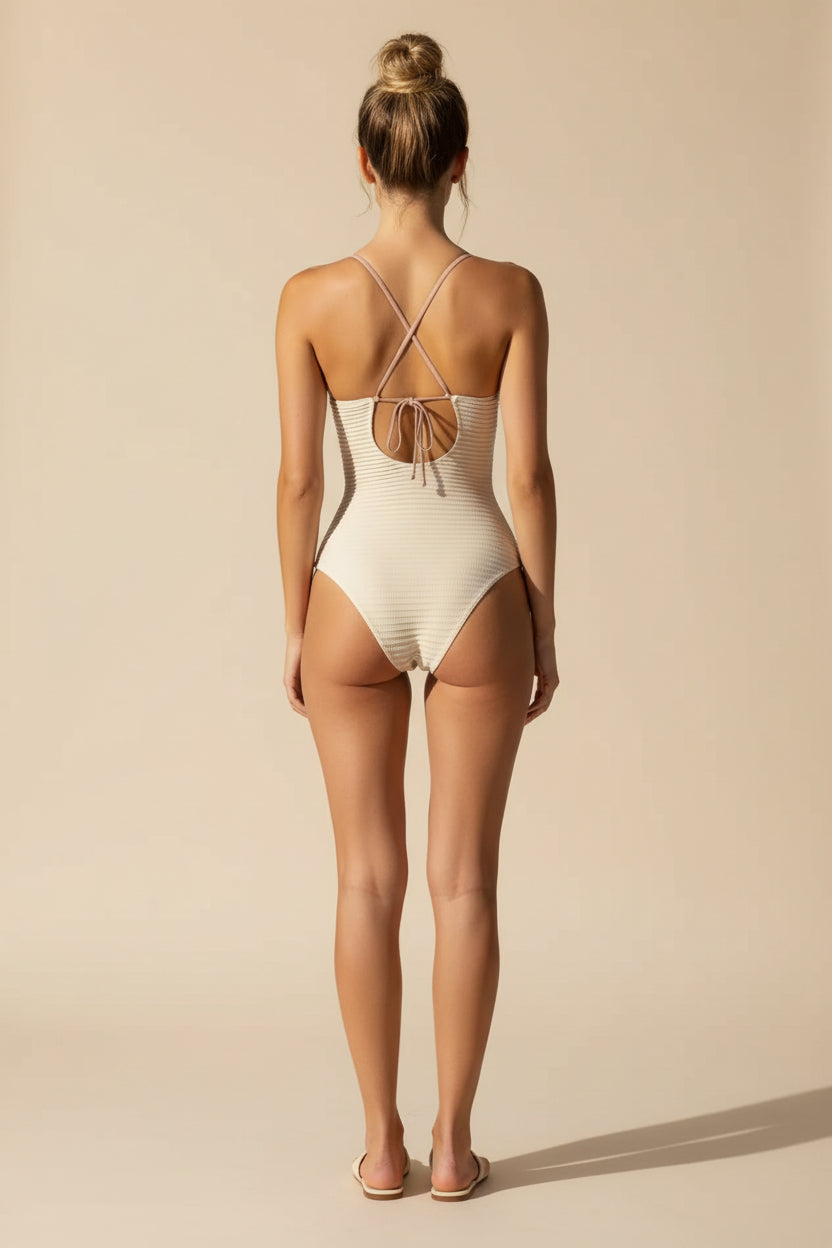 Sexy Solid Knit Swimsuit