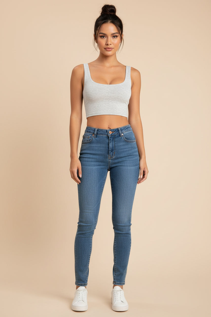 Soft Stretch Viscose Crop Tank Top
