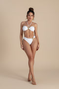 White Bikini Set with Gold Starfish Accent