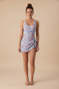 Floral Wrap Skirt One‑Piece Swimsuit
