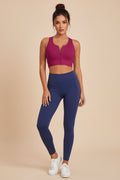Brassière de sport en maille à col rond