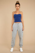 Ribbed Strapless Crop Top